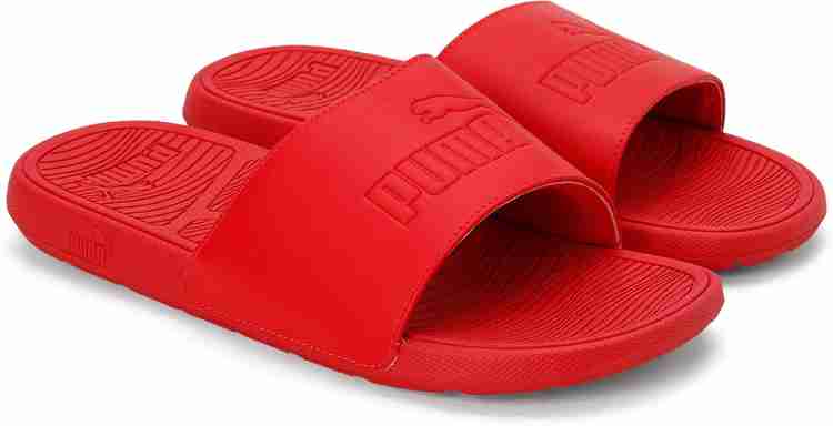 Red velvet puma on sale slides