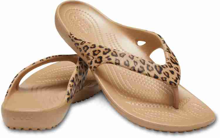 Crocs leopard flip discount flops