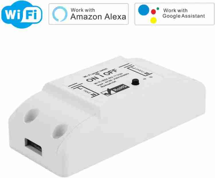 Jenix 10A Wifi Smart Switch for Home Automation with Alexa/Google Assistant  Enabled, Remote Control, Android and iOS Support Switch, White, Pack of 1 -  Jain enterprises