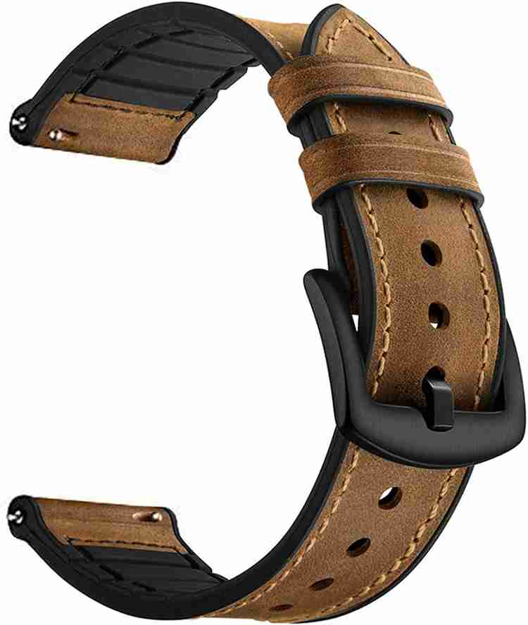 KHR 22mm Leather Silicon Watch Strap for Galaxy Watch 46mm