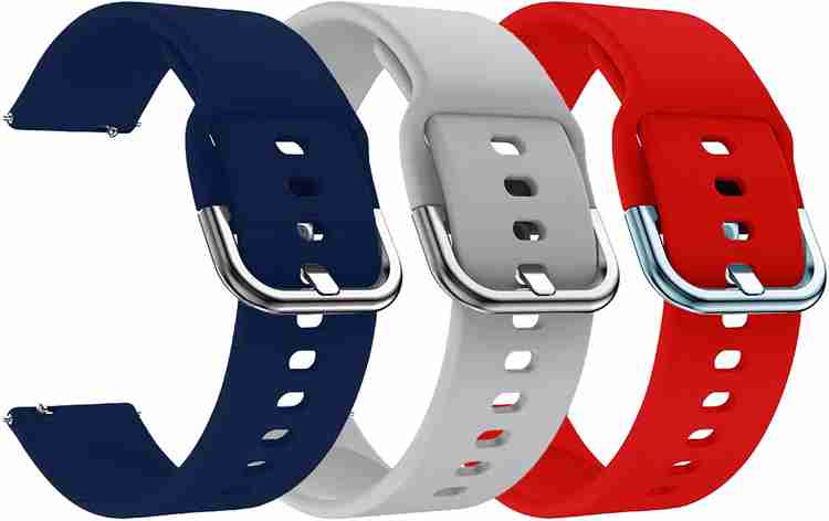 AOnes Pack of 3 Silicone Belt Metal Buckle for Goqii Smart Vital Max Hd 2023 Smart Watch Strap Price in India Buy AOnes Pack of 3 Silicone Belt Metal