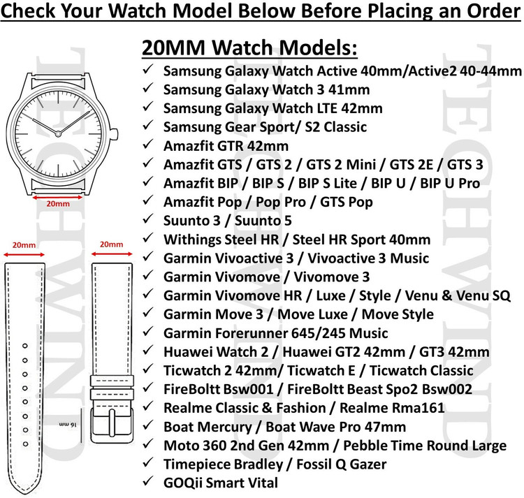 Smart Watch How To Know Your Watch Band Size MOBISINGH 20MM