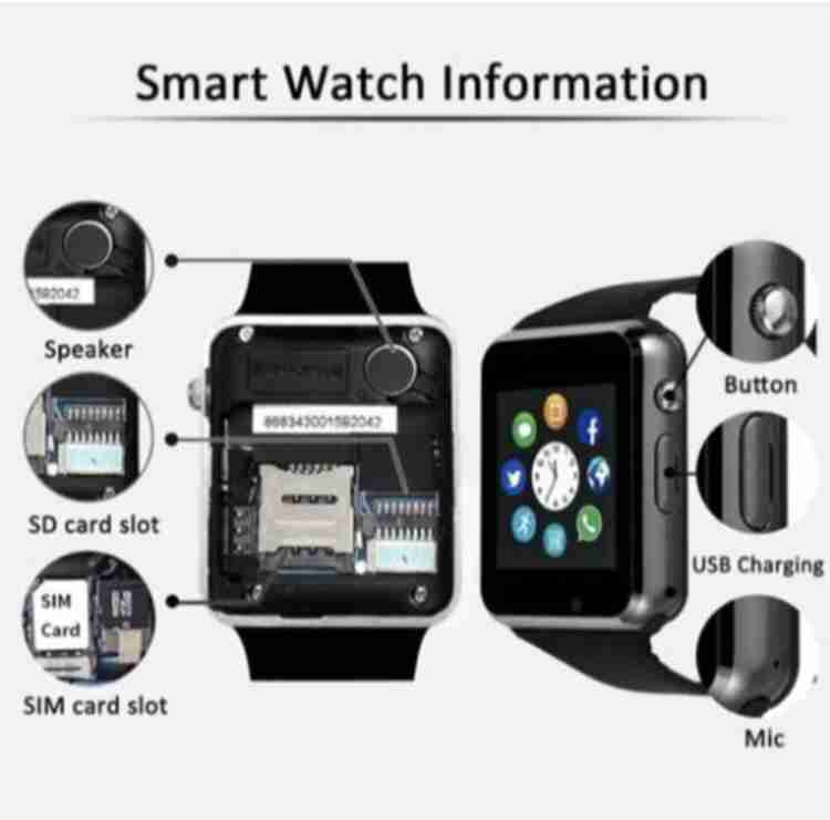 SYARA ZMP Smartwatch A1 Watch Multifunction Wrist Phone Bluetooth