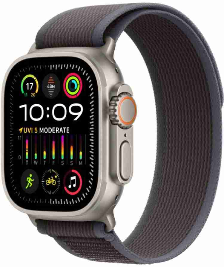 Apple Watch Ultra 2 GPS Cellular 49mm Titanium Case with Blue Black Trail Loop M L Price in India Buy Apple Watch Ultra 2 GPS Cellular 49mm Titanium Case with