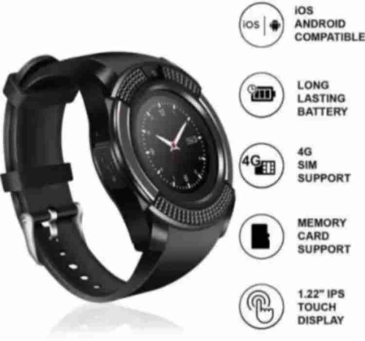 Smart watch v8 black sale