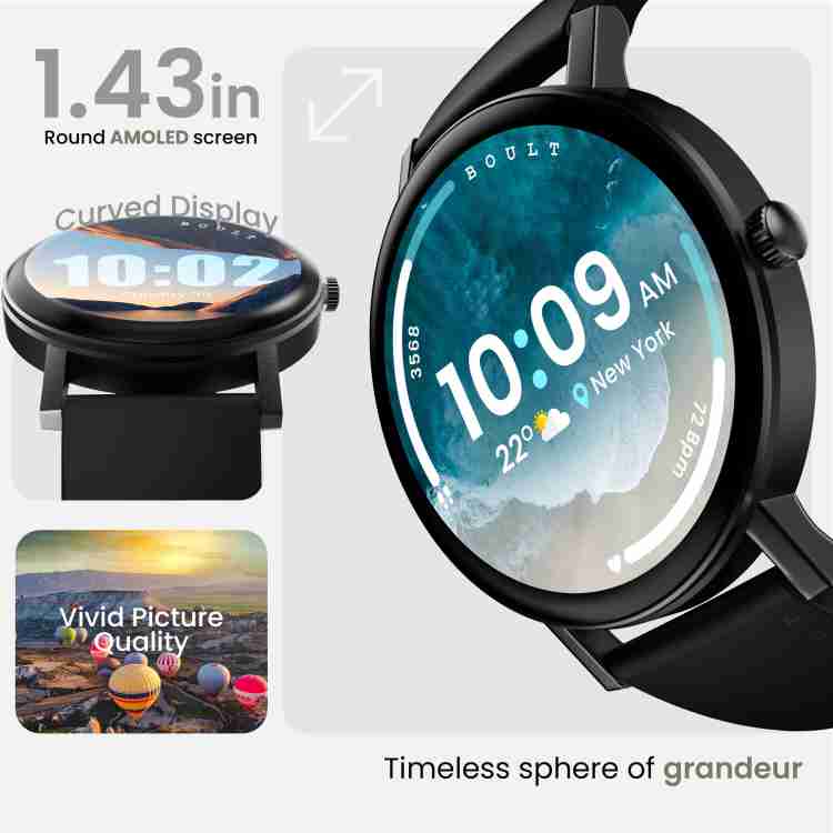 Boult Rover Pro 1.43 AMOLED, BT Calling, 1000Nits Brightness, Free Straps,  SpO2, IP68 Smartwatch Price in India - Buy Boult Rover Pro 1.43 AMOLED, BT  Calling, 1000Nits Brightness, Free Straps, SpO2, IP68