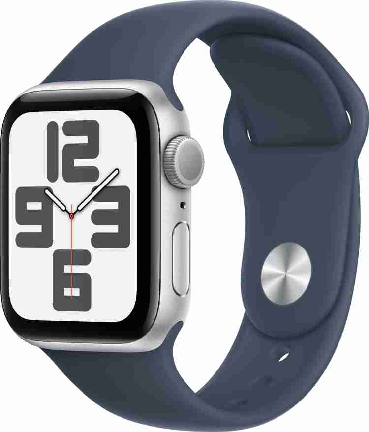 Apple Watch SE GPS 40mm Silver Aluminium Case with Storm Blue Sport Band M L Price in India Buy Apple Watch SE GPS 40mm Silver Aluminium Case with Storm Blue Sport