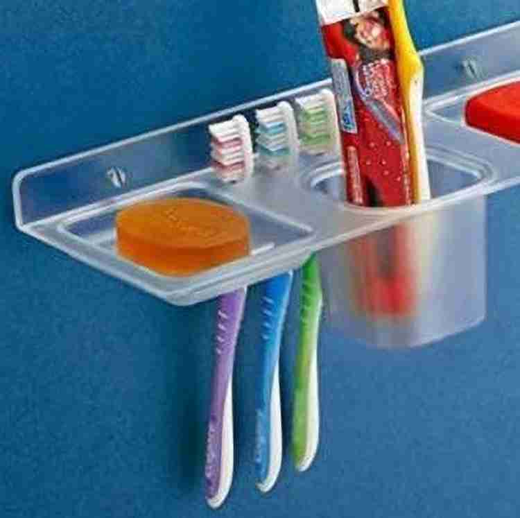 iSTAR Plastic 4 in 1 Multipurpose Kitchen Bathroom Shelf Paste Brush Stand Soap Stand Tumbler Holder Bathroom Accessories Transparent pack of 1 Price in India Buy iSTAR Plastic 4 in 1 Multipurpose Kit...