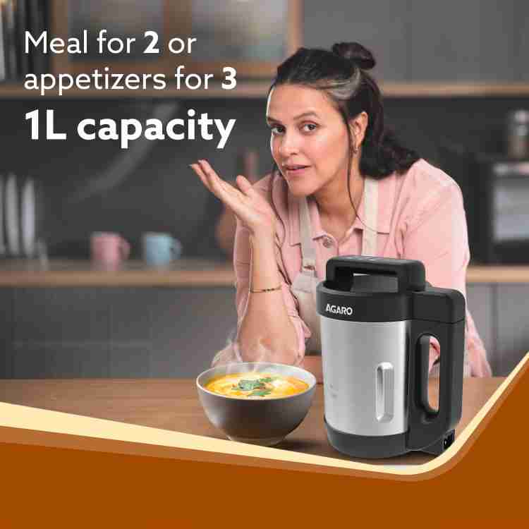 AGARO Elite Soup Maker, 1 Litre, Automatic Blending & Heating, Soup Maker  Price in India - Buy AGARO Elite Soup Maker, 1 Litre, Automatic Blending &  Heating, Soup Maker online at