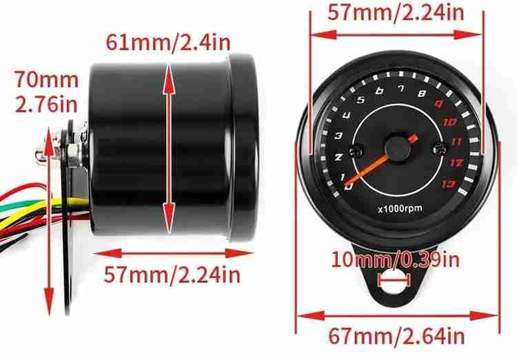 ASRYD Motorcycle Speedometer Meter R.P.M Meter All Bike FIt Analog Speedometer