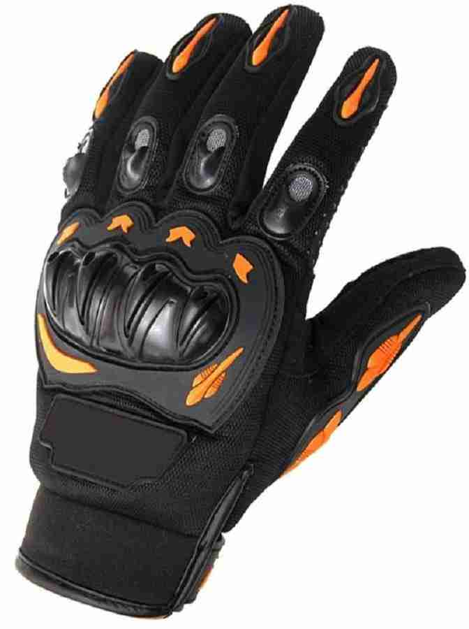 Orange top bike gloves