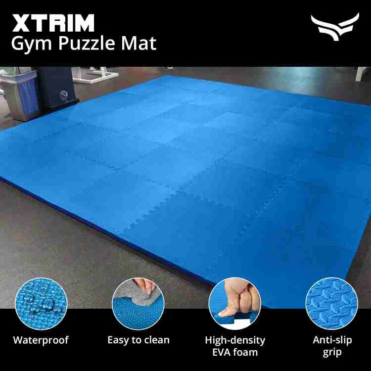 Xtrim Exercise Gym Mat EVA Puzzle Foam Mat for Gym 16 Sq.Ft. Blue 1 mm Exercise Gym Mat Buy Xtrim Exercise Gym Mat EVA Puzzle Foam Mat for Gym 16