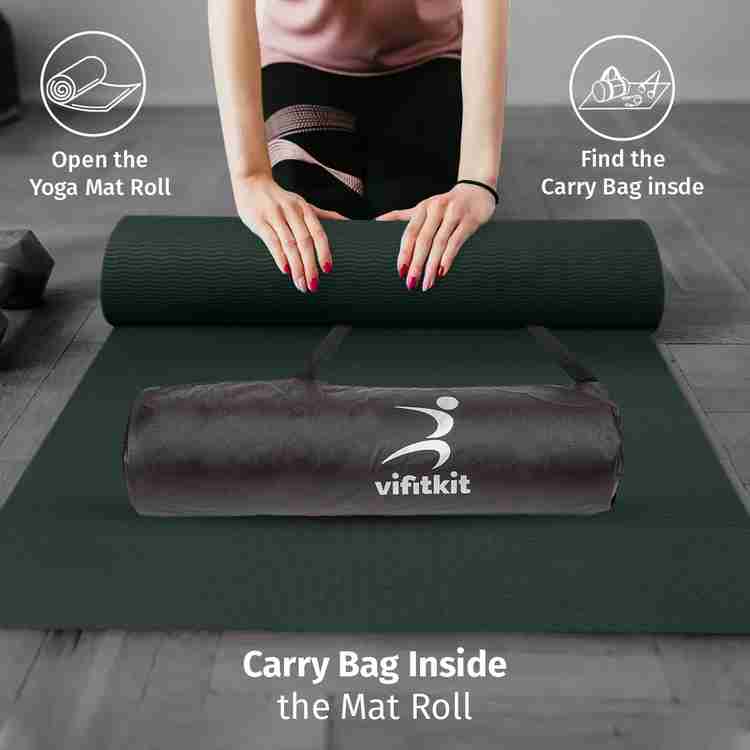VIFITKIT 6mm Anti Skid Yoga Mat with Carry Bag for Home Gym Outdoor Workout Green 6 mm Yoga Mat Buy VIFITKIT 6mm Anti Skid Yoga Mat with Carry Bag for Home Gym