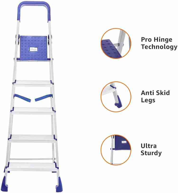 Morlek Samero 5 Step With Solid Platform Aluminium Ladder for Home