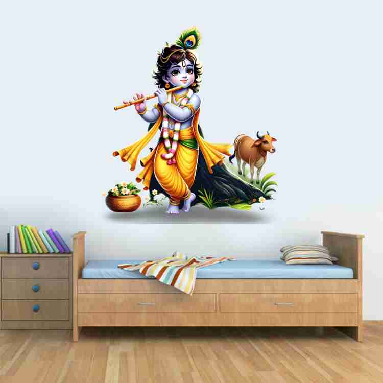 MEHMETDECOR 50 cm bal Krishna Wall Stickers Murals Size 50x58cm Self Adhesive Sticker Price in India Buy MEHMETDECOR 50 cm bal Krishna Wall Stickers Murals Size 50x58cm