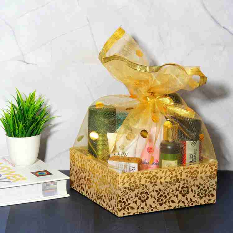 GROWNEX Wooden Fancy Gift Hamper Packaging Baskets Wedding Room