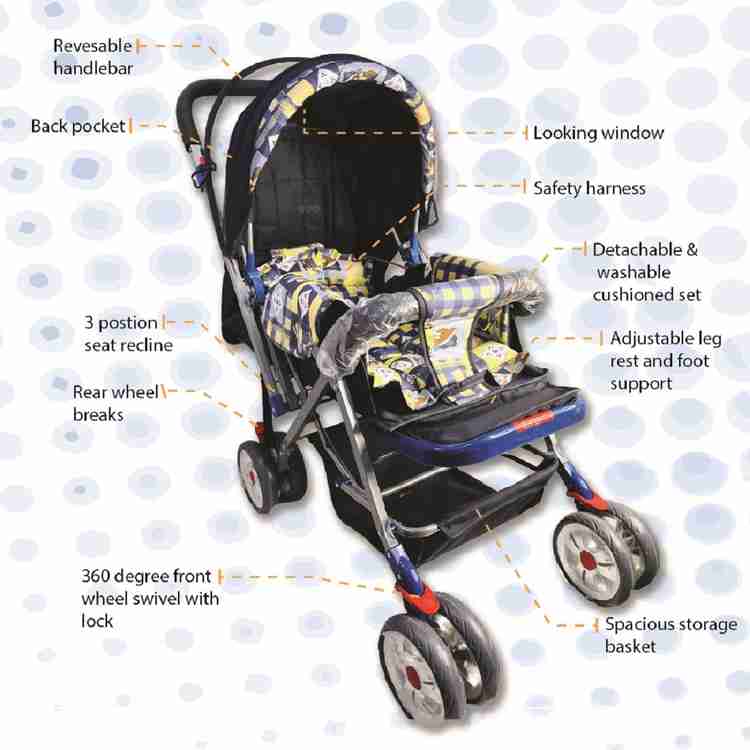 EVOHOUSE Baby Stroller Lightweight with Food Tray for 0 4 Year Boys Girls 360 Wheels Stroller Buy Stroller in India Flipkart