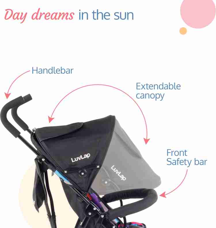 LuvLap Tutti Frutti Stroller Buggy Compact Travel Friendly for