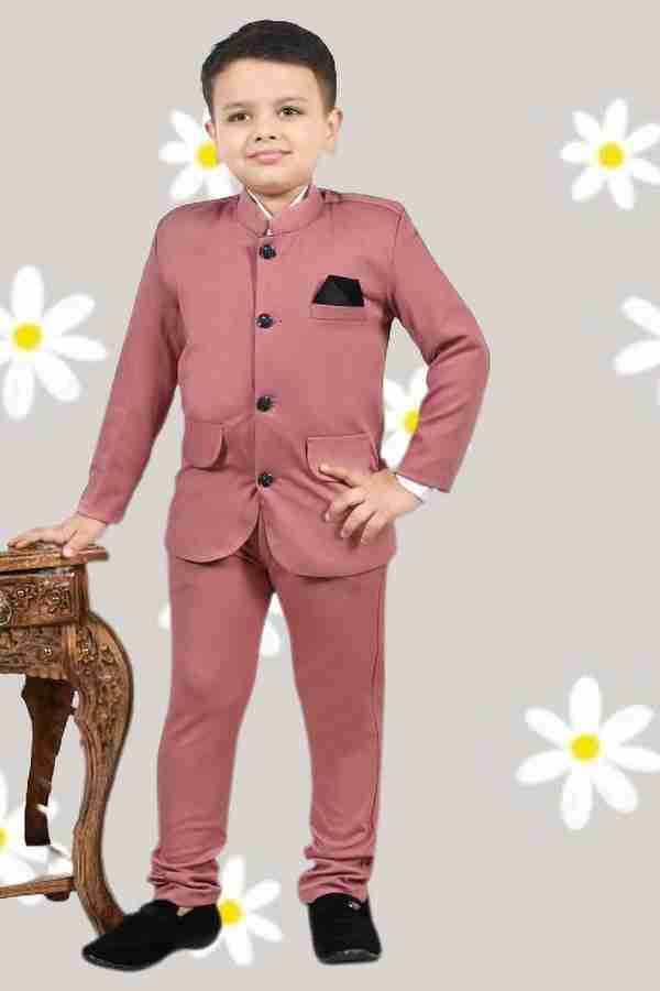Eliq KIDS JODHPURI SUIT ONE COAT ONE PANT FOR BOYS Solid Boys Suit