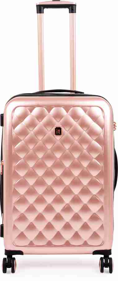 It Luggage Fashionista Glossy 1646A Metallic Rose Gold Expandable