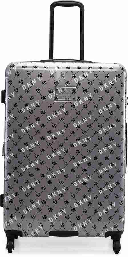 DKNY ON REPEAT Check in Suitcase 4 Wheels 28 inch LIGHT CHARCOAL Black White Price in India Flipkart