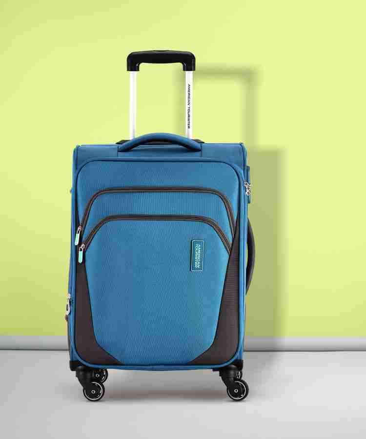 AMERICAN TOURISTER KANSAS SPINNER 57 CM BLUE Expandable Cabin Suitcase 4 Wheels 22 inch Blue Price in India Flipkart