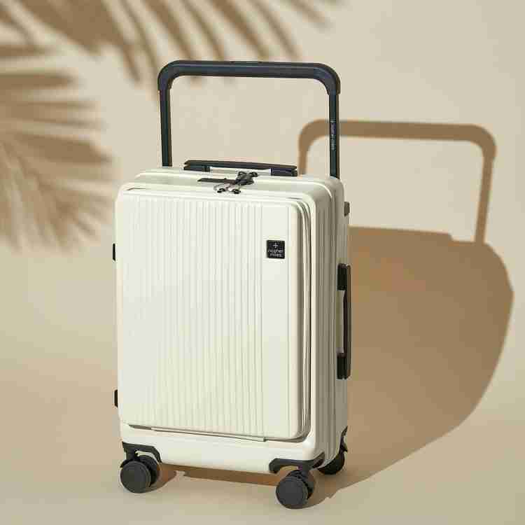 NASHER MILES Silicon Valley Hard Sided Polycarbonate Cabin Laptop Compartment Trolley Bag Expandable Cabin Suitcase 8 Wheels 20 inch White Price in India Flipkart