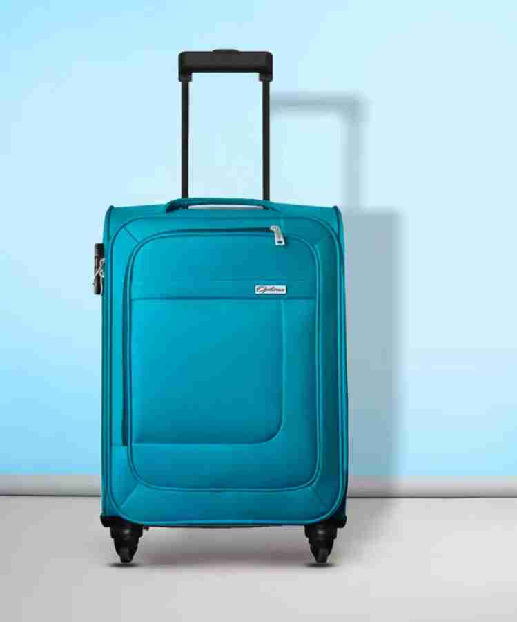 Optima Anti Theft Trolley Bag Medium Size Teal Suitcase with Number Locks Cabin Suitcase 4 Wheels 18 inch T Blue Price in India Flipkart