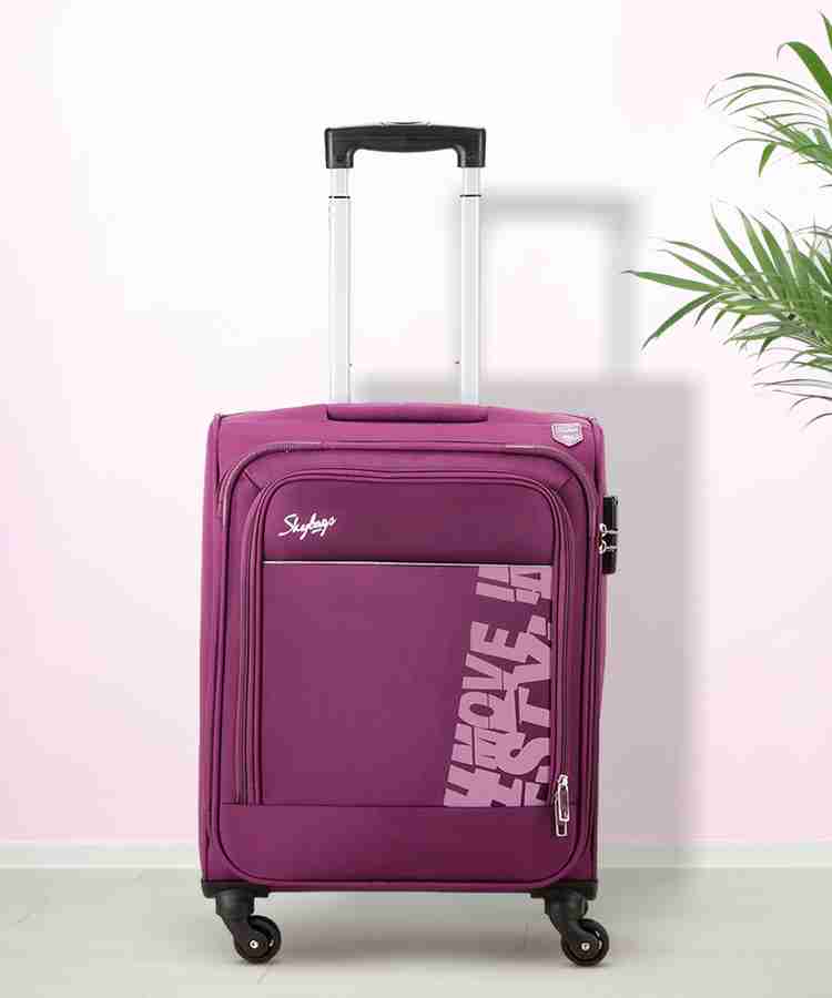 SKYBAGS Rhumba Polyester Softsided 55 cm Cabin Trendy Purple Trolley Expandable Cabin Suitcase 4 Wheels 21 Inch Purple Price in India Flipkart