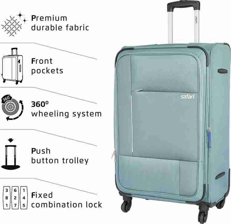 SAFARI PIXEL 71 4W Expandable Check in Suitcase 4 Wheels 24 inch Grey Price in India Flipkart