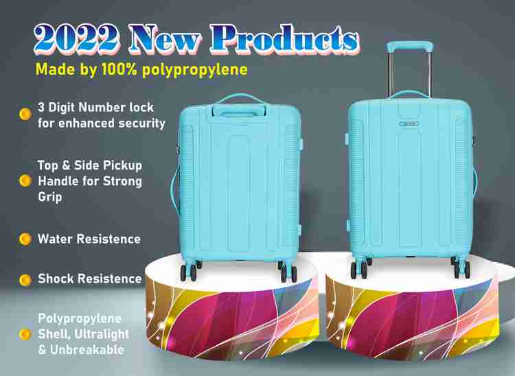 Holiday Size 28 Inch Hardsided Printed Polypropylene Luggage Trolley Bag Cabin Check in Set 4 Wheels 28 Inch Green Price in India Flipkart