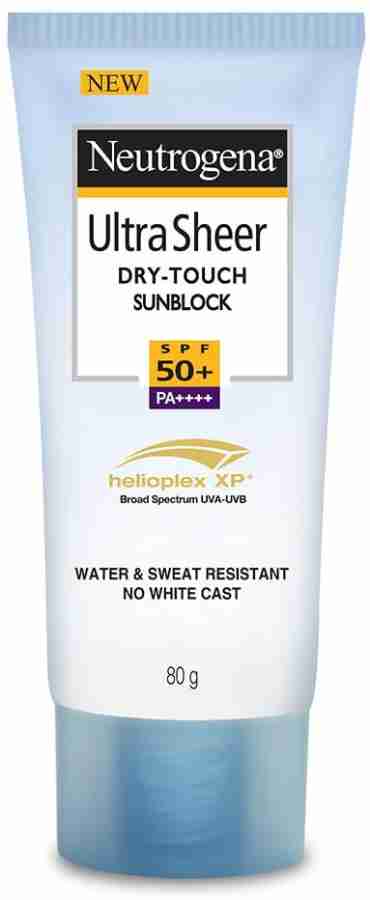 NEUTROGENA Sunscreen - SPF 50+ PA++++ Ultra Sheer Dry-Touch Sunblock, Water  and sweat resistant, No white cast - Price in India, Buy NEUTROGENA  Sunscreen - SPF 50+ PA++++ Ultra Sheer Dry-Touch Sunblock