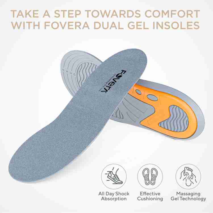 FOVERA Gel Insoles Shoe Inserts for Walking Running Hiking All Day Comfort Male Insole