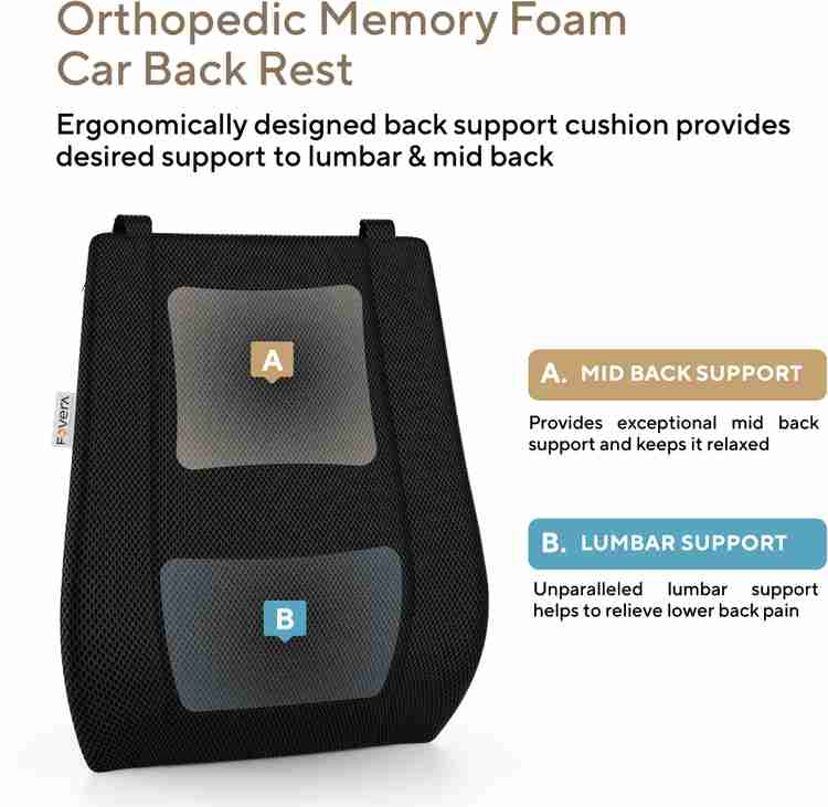 FOVERA Car Backrest Ergonomic Memory Foam Cushion Back Lumbar Support Buy FOVERA Car Backrest Ergonomic Memory Foam Cushion Back Lumbar Support Online at Best Prices in India Fitness Flipkart