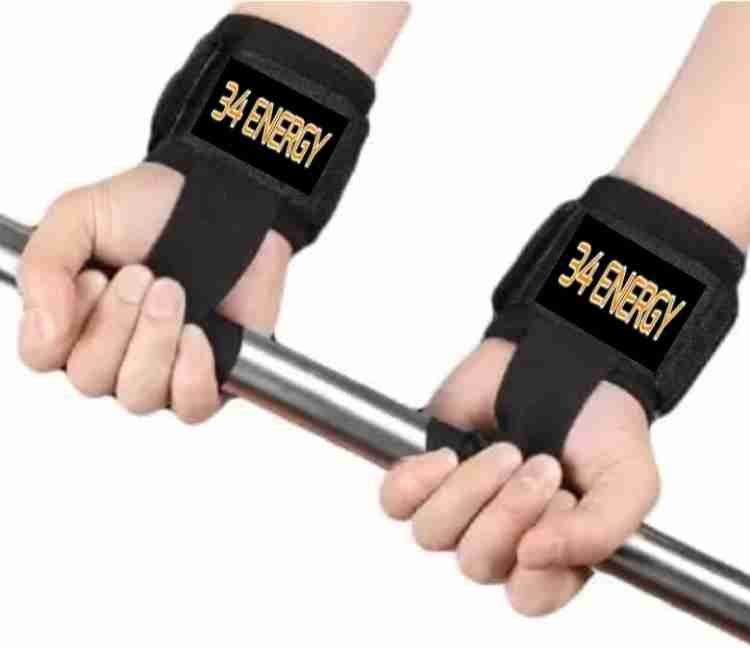 Buy 34 ENERGY Weight Lifting Straps Wrist Supporter For Gym Accessories For  Girl Men Women workout Deadlift hand Grip band (STRAIGHT STRAP BLACK)  Online at Low Prices in India 