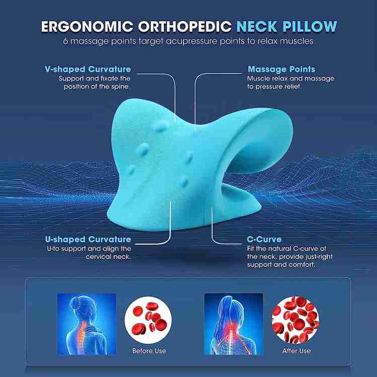 Neck Helper™ Traction Pillow | Cervical Pillow for Neck Pain, Neck Massager  & Stretcher