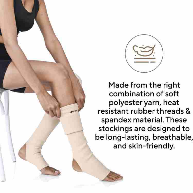 FOVERA Varicose Veins Compression Stockings (Above Knee), for Men & Women  (L, 1 Pair) Heel Support - Buy FOVERA Varicose Veins Compression Stockings  (Above Knee), for Men & Women (L, 1 Pair)