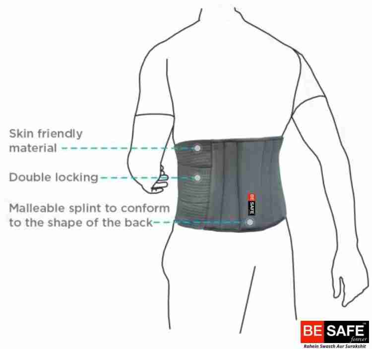 Besafe Forever Neoprene Grey Lumbo Sacral Orthopedic Support Waist Belt for  Lower Back Pain, GLSBG01, Size: XL