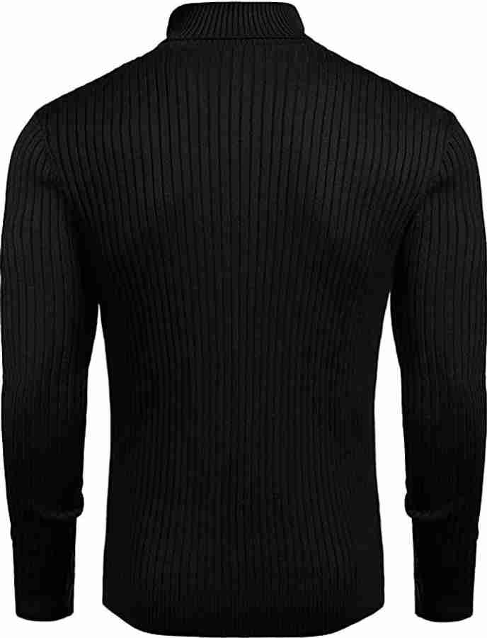 Mens black ribbed turtleneck sweater hot sale