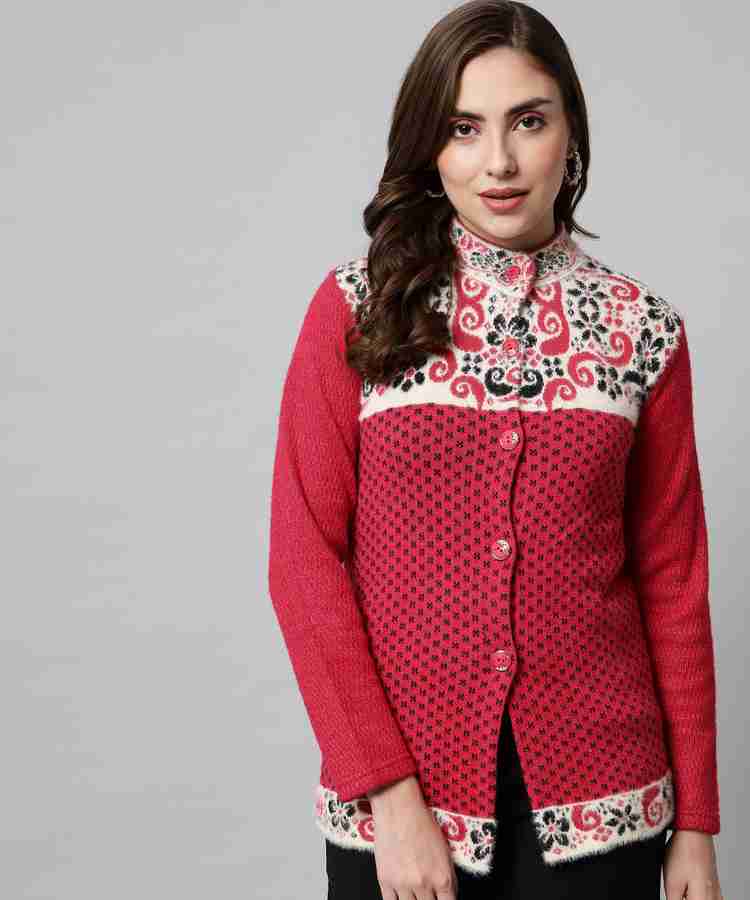 DRESSOFY Printed High Neck Casual Women Pink Sweater Buy DRESSOFY Printed High Neck Casual Women Pink Sweater Online at Best Prices in India Flipkart
