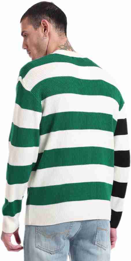 BEWAKOOF Striped Round Neck Casual Men Green Sweater Buy BEWAKOOF Striped Round Neck Casual Men Green Sweater Online at Best Prices in India Flipkart