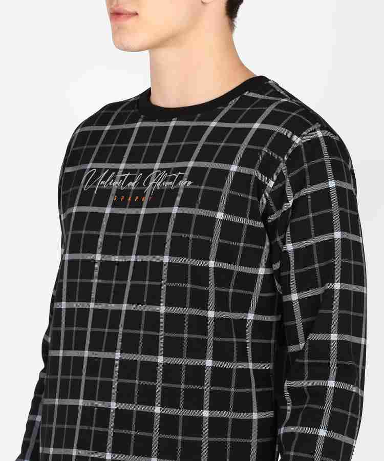 Checkered sleeve cheap sweatshirt