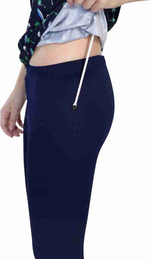 Women Dark Navy Solid Swimming Pants –