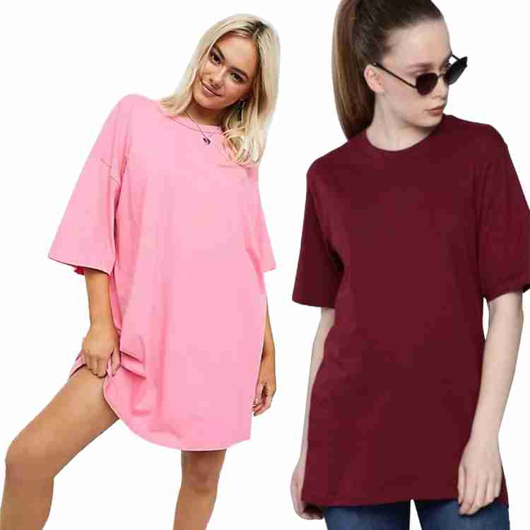 Oversized t shop shirt dress pink