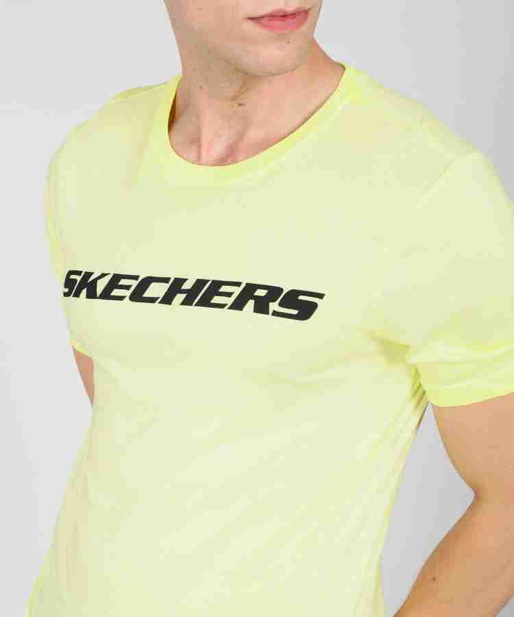 Skechers t deals shirt mens yellow