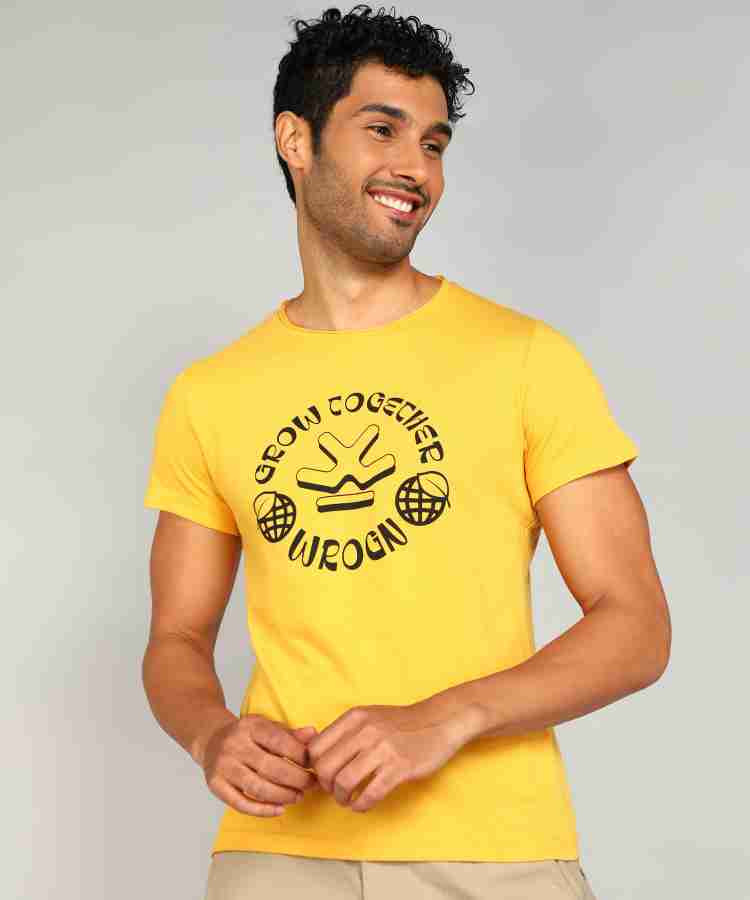 wrogn yellow t shirt