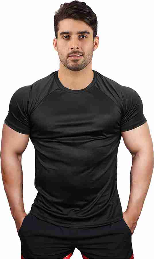 UDI n ADI Solid Men Round Neck Black Grey T Shirt Buy UDI n ADI