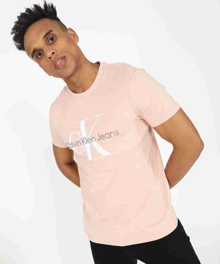 Calvin klein pink 2024 t shirt mens