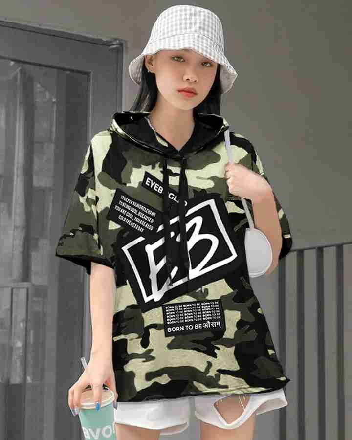 Hooded neck t shirt for girl sale