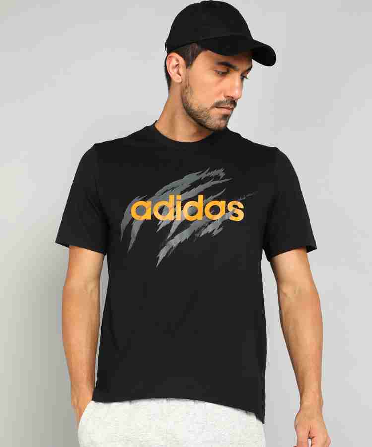 ADIDAS Typography Men Round Neck Black T Shirt Buy ADIDAS Typography Men Round Neck Black T Shirt Online at Best Prices in India Flipkart